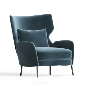 Alex navy blue velvet accent chair